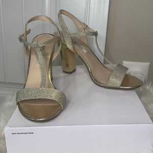 Nina New York Gold Glitter Heels